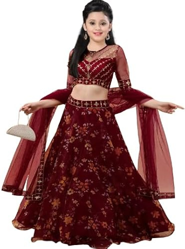 Suppar Sleave Traditional Lehenga Choli Set for Kids and Girls