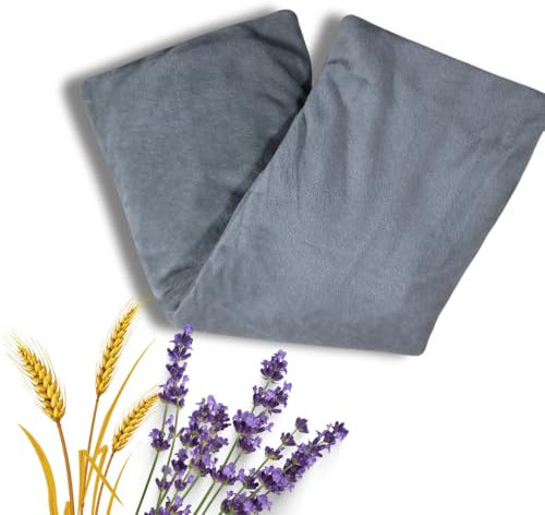 Keroppa - Saco Térmico de Semillas para Frío/Calor - Bolsa Reutilizable para Microondas con Funda de Algodón y Terciopelo - Relleno de Trigo y Lavanda - 45x15 cm