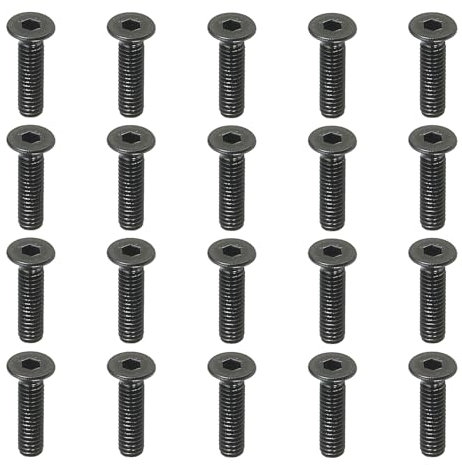 PATIKIL M2,5 x 10mm Viti a Testa Piatta con Esagono Incassato 50 Pezzi Bulloni a Testa Svasata in Acciaio al Carbonio Medio Viti Testa Esagonale Filettatura Completa Ossido Nero Grado 10,9