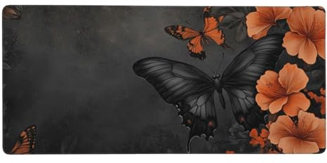 Alfombrilla Ratón Gaming Retro,Alfombrilla de Ratón Mariposa XXL 1200x600x3mm Mouse Pad Superficies Lisas Mejora la precisión y la Velocidad,Alfombrilla Escritorio Impermeable Antideslizante-X1730