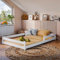 Kids Collective Kinderbett Bodenbett 120x200 cm mit Rausfallschutz & Lattenrost Montessori Bett Bed Gitterbett Kinder Jugendbett Einzelbett optional mit Matratze | weiß