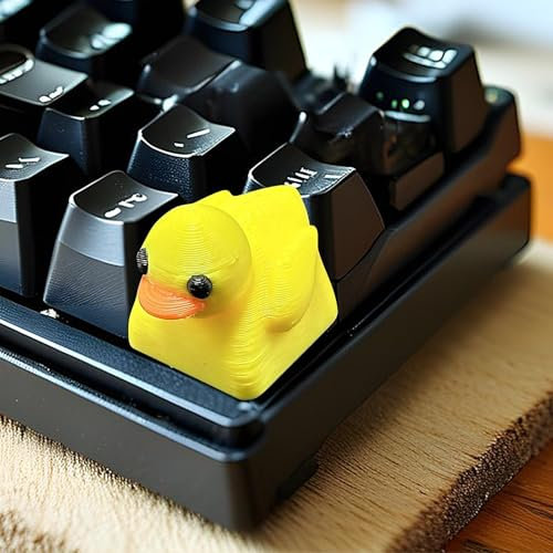 TQEBWUS Yellow Duck Keycap In Resin Easy Installation Cute Animal Keycaps For Game Mechanical Keyboard Keycap Stress Relief Decorative Keycaps, 1.8 Cm ABS PVC Keycap Replacement Key For Home,Workplace