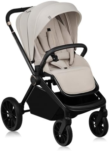 Lionelo MIKA PLUS Kinderwagen 6-48 Monate bis 22 kg, Verstellbare Rückenlehne und Fußstütze, Federung, 360° drehbare PU-Räder, Wasserdichtes XXL-Verdeck, UPF50+