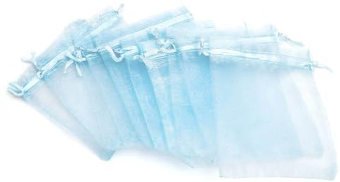 Vintageparts Organzasäckchen in Hellblau 10 x 12 cm 10 Stück zum Schmuck verschenken