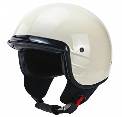 Offener Motorradhelm Roller Motorrad Crash Jet Helm Für Männer Und Frauen Elektrofahrrad Rennrad Straßenzulassung ECE-Geprüft Motorradhelme eutscher Stil Mofa-Helm C,M=(57-58CM)