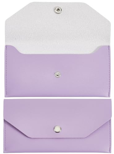 CALFOVERA 2 Pochette Portefeuille en Cuir PU Imperméable 17.5 x 9.2cm Réutilisable pour Argent pour Homme et Femme Chèques Factures (Violet)