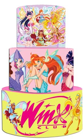 Torta scenografica Winx Bloom, Stella, Flora, Musa, Tecna e Aisha per Festa a Tema allestimento Sweet Table bellissime e Super Colorate Battesimo compleanno party tema fate fatine