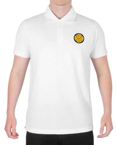 fan originals Leeds Polo Shirt Adults White Smiley XL