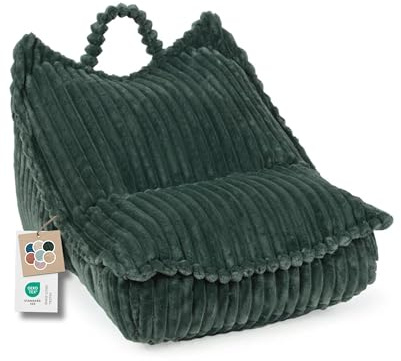 Gutekissen® Sitzsack Kinder mit Griff – Sitzkissen für Kinderzimmer Montessori - Kids Sweet Garfield Flauschiger Tiliastoff (58x70x55 cm, Grün)