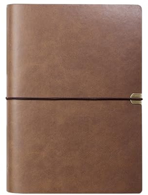 BOYIFEIJIE Notizbuch Leder A5 Braun, Vintage Journal Buch, A5 Ringbuch Nachfüllbar, Refillable Travelers Notebook, Edles Leder Tagebuch zum Schreiben & Skizzieren, Geschenk für Männer Frauen (Kaffee)