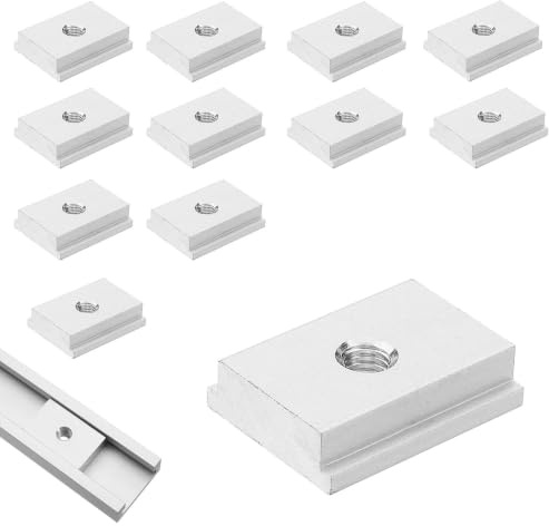 PHMING 12 Stück Nutensteine M8, Aluminiumlegierung Schiebemuttern M8 | 30 x 23mm T-Schiene Gleitmuttern, Silberne T-Slot Nutmuttern, für Aluminiumprofilprojekte und DIY