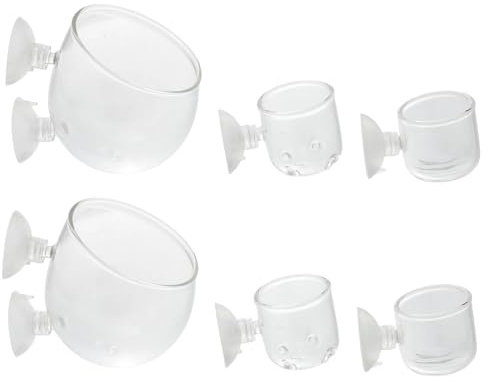 FRCOLOR 6 Stück Teiliges Glas Aquarium Pflanztopf mit Löchern Transparente Aquarien Pflanzenhalter für Süß Salzwasser Langlebige Glasbehälter für Wasserpflanzen und Fischbecken Geeignet
