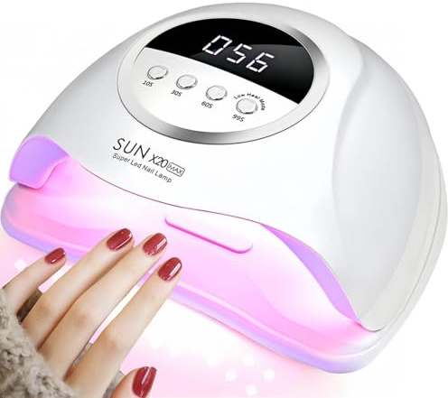 UV LED Nail Lamp,UV Nail Dryer 320W UV Lamps for Gel Nails with 4 Timer and with 72Pcs Lamp Beads Home and Salon Use, Fast Drying Technology for Perfect Nails