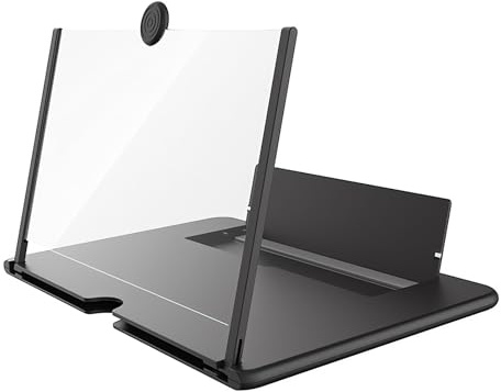 Bildschirmlupe für Handy, dünne, faltbare Handy-Bildschirmlupe, 3D-HD-Handy-Bildschirmverstärker, mit klappbarem Ständer, Smartphone-Vergrößerungsbildschirm (Schwarz, 50,8 cm)