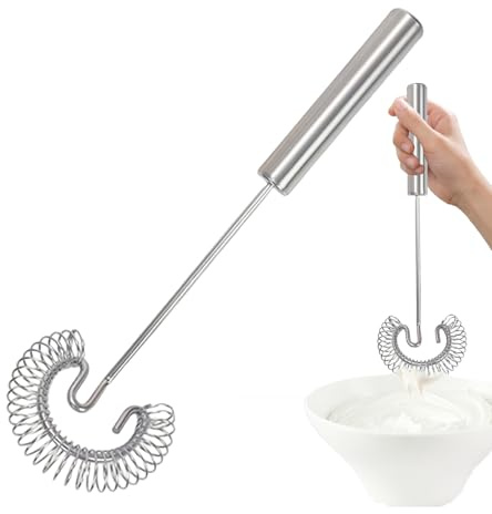 Woalopted Eierschneebesen - Edelstahl Spiral Rührbesen,Werkzeug Zum Mischen Von Eiern Und Zum Schäumen Von Milch, Schlagen, Quirlen, Rühren, Kochen und Mixen für Küche, Zuhause, Picknick, Camping