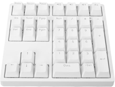 Annadue Teclado Numérico Mecánico con Cable, Teclado Numérico con Cable USB Mecánico de 34 Teclas, USB Retroiluminado RGB para Computadora Portátil (White)