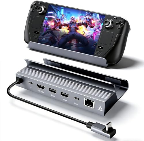 6-IN-1 USB-C Dock für Switch 2, Switch OLED, Steam Deck & ROG Ally,4K 120Hz | 6-in-1 USB-C Dock mit 4K 120Hz HDMI, Gigabit Ethernet, USB Ports und 100W PD Laden für Switch 2, Steam Deck & ROG Ally