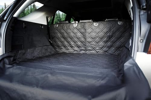 Bulldogology SUV Cargo Liner for Dogs 55x82 Heavy Duty Pet Trunk Cargo Cover Area - Trunk Cover Car Protector for Dogs Waterproof Nonslip Mat - Dog Cargo Liner SUVs Vans Cars (Large, Black)