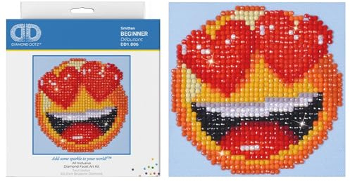 DIAMOND DOTZ Painting, Beginner Kit, Smitten, 10.2 x 10.2cm