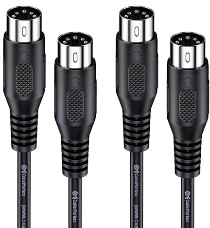 Cable Matters 2-Pack 5 Pin DIN MIDI Cable, 5 Pin MIDI Cable - 1.8m