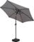 Schallen 2.7m UV50 Leaning Sun Umbrella Parasol with Winding Crank & Tilt Function for Outdoor, Garden and Patio (Grey)