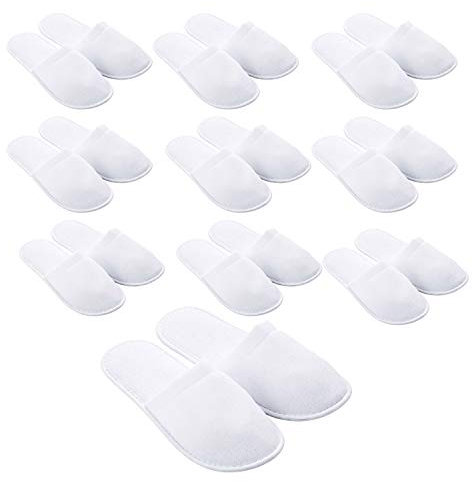 VINN DUNN TERISLIPPER CLOSE TOE Terry Slipper 10 Pairs | WHITE