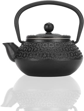 Theiere en Fonte Japonaise, Theiere avec en Acier Inoxydable Infuseur pour à Thé en Vrac, 0,3 L