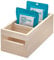 iDesign EcoWood Household Storage Box, Kitchen Container Made from Eco-Friendly Paulownia Wood, Versatile Wooden Box for Kitchens, Bathrooms and More, Beige,25.40/12.70/10.57 cm