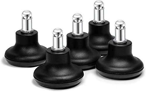 Namvo Bürostuhl-Gleiter, 5 cm, Ersatz-Stopper, Lenkrollen, hohes Profil, Hocker-Gleiter mit separaten selbstklebenden Filz-Pads, 5 Stück (schwarz)