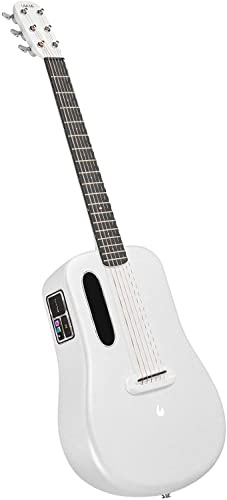 LAVA ME 3 Smartguitar, Kohlefaser Akustik gitarre mit Stimmgerät,mehrere Performance-Effekte, geeignet für Anfänger, Erwachsene, richtige Reisegitarre (Weiß 36 Zoll Piano Bag)