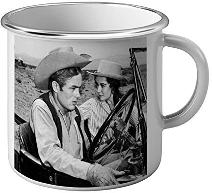 Tasse, emailliert, Metall, Star berühmt, James Dean Schauspieler, altes Kino, Original 1
