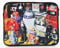ICOVERI Funda Tablet Protectora Neopreno Bolsa Blanda con Cremallera. Interior de Burbujas. Funda iPad Mini 6, iPad Mini 5/4 / 3/2 / 1. Compatible con Tablet de 8-9 Pulgadas. Vintage Robots