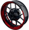 One-Wheel, Premium Felgenaufkleber passend für z.B. Kawasaki, Suzuki, Honda, Yamaha, KTM, BMW etc| Motiv: Cybertech schwarz, Felgenrandaufkleber GP, Wheelsticker Motorrad, Farbe rot