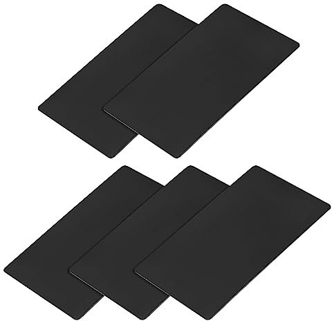 METALLIXITY En Blanco Metal Tarjeta (80mm x 50mm x 0,4mm) 5uds, Chapado 201 Inoxidable Acero Identificación Placa - para Hogar Interior Bricolaje Señalización Grabado, Oscuro Gris