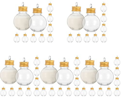 UPKOCH 50 Stück Durchsichtiger Kunststoff für Außenbereich Baum Party Weihnachten Haushalt Glühbirne Getränke Tragbar Flaschen Saft Transparent Form Milch Praktisch Leere Behälter