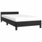 vidaXL Cadre de Lit avec Tête de Lit Sommier à Lattes Lit Rembourré Cadre à Lattes Lit Simple Adulte Chambre Intérieur Noir 90x190 cm Similicuir