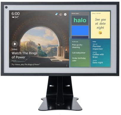 shinar Metall Ständer Halter für Echo Show 15 und Echo Show 21 mit Kabelmanagement, Schwenkbar bis zu 360°,Neigbar -50°/+50° Tischhalterung