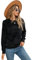 HEYPORK Damen Herbst Winter Warm Bequem Pullover Casual Mode Strickjacke Strickpullover Frauen Herbst/Winter Plüsch Pullover Einfarbig Langarm Rundhals Strickpullover(Schwarz, XL)