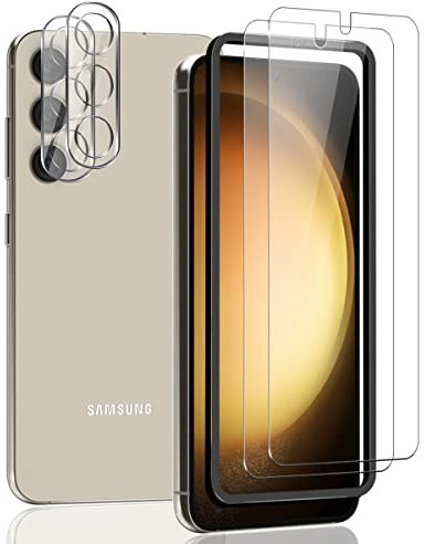 AnnhanT Protector Pantalla para Samsung Galaxy S23 Plus, Cristal Templado 2 Piezas y Protector de Lente de cámara 2 Piezas - 9H Dureza Antiarañazos, Antihuellas, Sin Burbujas
