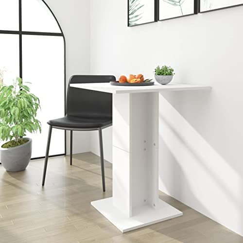 Chusui Bistrotisch, Stehtisch, Balkontisch, Partytisch, Biertisch, Beistelltisch, Bierkasten Tisch, Weiß 60x60x75 cm Holzwerkstoff