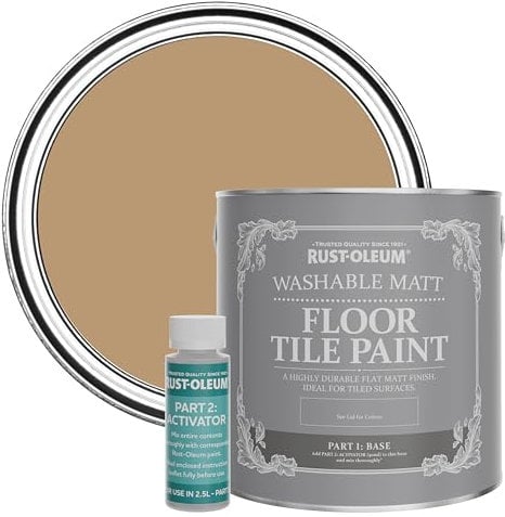 Rust-Oleum Brown Washable Matt Floor Tile Paint - Fired Clay 2.5L
