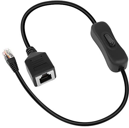 GELRHONR 50cm RJ12 6P6C Telefon-Verlängerungskabel, Buchse zu Buchse gerade verdrahtet mit 304 Schalter für Heimtelefon, Fax, DSL Modem, Router, Drucker Schwarz