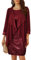 GRACE KARIN Damen Übergrößes Abendkleider mit Pailletten Elegant Vintage Ärmelloses Rundhals Alltag Zweiteiliger Sommerkleid Rotwein L