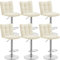 Yaheetech 6er Set Barhocker Barstühle 360°Drehbar Küchenstühle mit Rückenlehne und Fußstütze, Barstuhl PU-Kunstleder Sitzhöhe 62,5 cm - 83 cm für die Küche/Bar/Salon, Höhenverstellbar Beige
