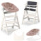 hauck Hochstuhl Beta+ Newborn Set - Babyhochstuhl Set ab Geburt mit 2in1 Neugeborenen Aufsatz Bouncer, Sitzpolster und Essbrett - Weiß | Bambi