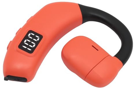 Goshyda Bluetooth Headset, Single Ear Wireless Bluetooth Earphone with Microphone, Noise Reduction Sports Headphone for Cycling Hiking for Truck Driver (Orange)