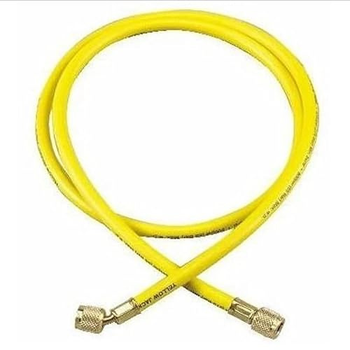 Flexibler Schläuche zum Nachfüllen von Kühlgas 1/4 Zoll Sae x 1500 mm mit Druckminderer R22/R134a/R404 R12/R407C/R600/R290 (Gelb)