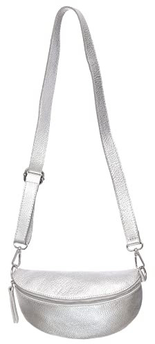 Zwillingsherz Bauchtasche mit Reißverschluss 100% Echtleder – Hochwertige Damen Crossbag klein und elegant - Schultertasche Umhängetasche Unisex
