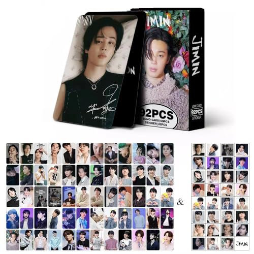 V JUNGKOOK Jimin Jin Suga J-HOPE RM Fotokarten, Grußkarten, Sammlung, Mini-Karte, Postkarte, Lomo-Karten und 32 Aufkleber (Jimin), 92 Stück