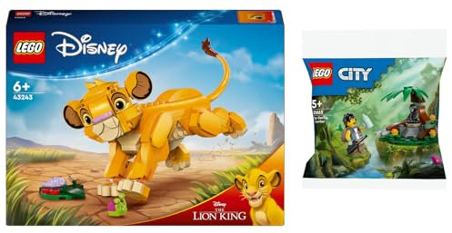Lego 43243 Simba, el cachorro león del rey y 30665 explorador de la selva con gorila bebé